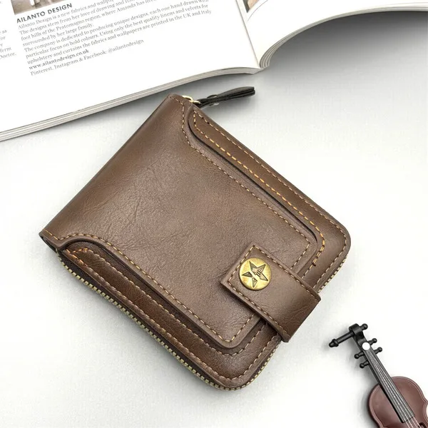 Premium Zip Wallet Brown